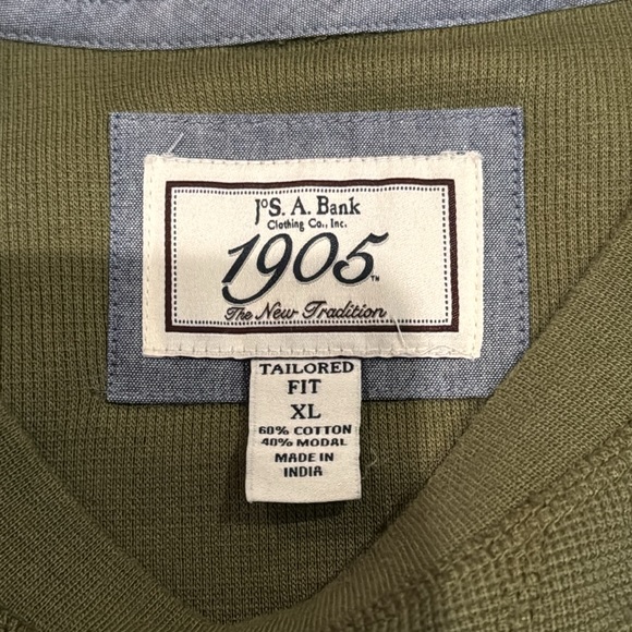 Jos. A. Bank Tailored Fit Green Knit Crew Neck Sweater XL - Picture 4 of 4